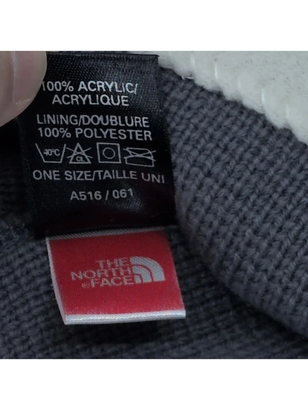 The North Face Hat Cap Beanie One Size Gray Knit Fleece Lined Winter Mens Canada